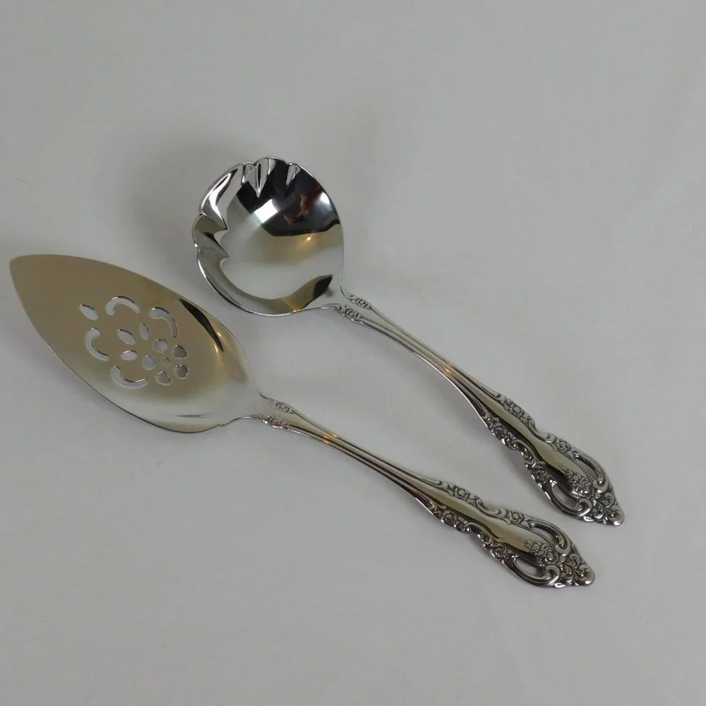 Oneida Brahms Community Stainless 5 Serving Pieces Pie Gravy Sugar Butter Fork